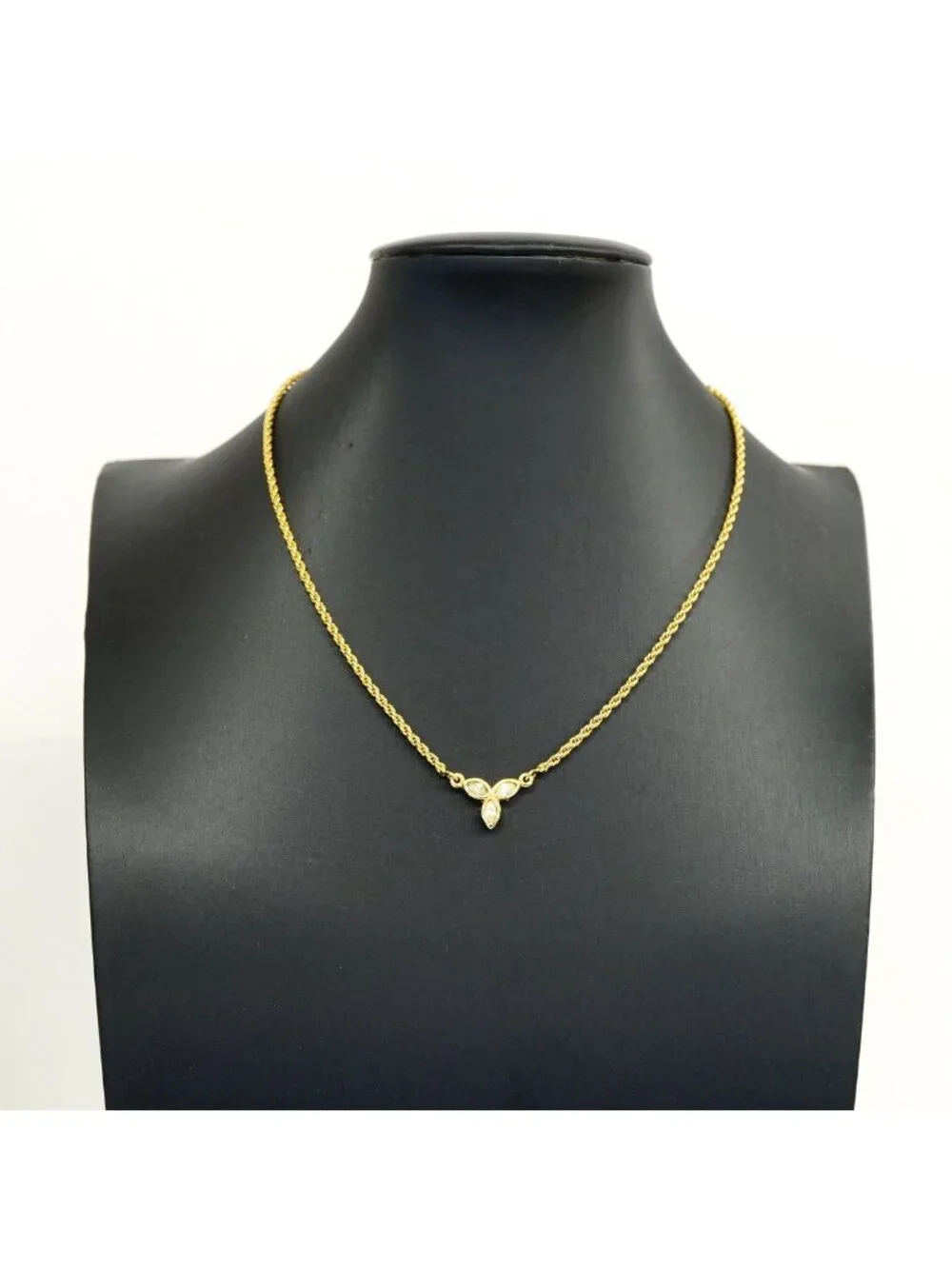 Dior Necklace Gold Plated Rhinestone
